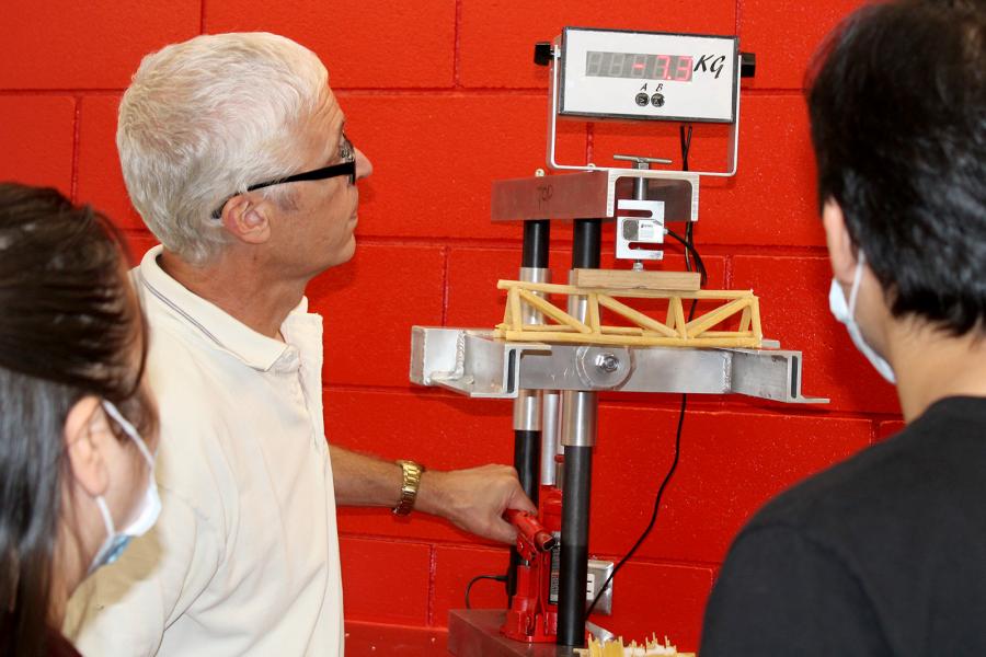 ENGAP orientation activity of making a spaghetti bridge 